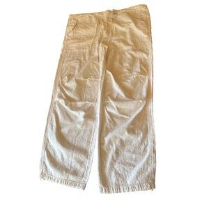 NWT Topshop White Linen-Blend Wide-Leg Pant Medium 8-10